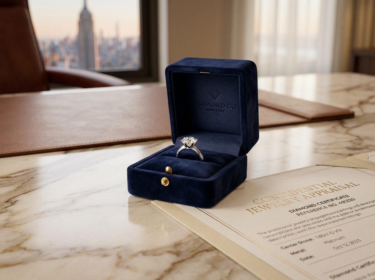 Confidential diamond engagement ring evaluation at Buyers of NYC Manhattan Diamond District office