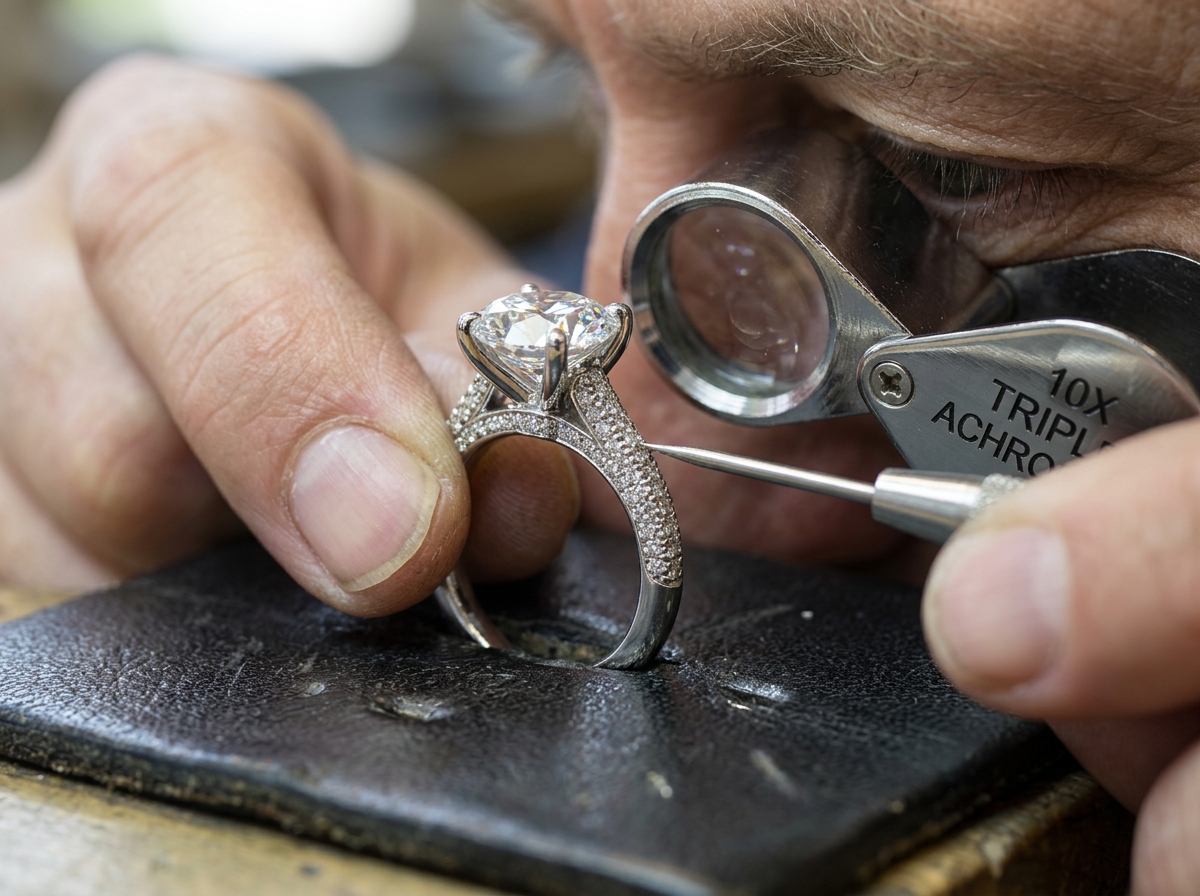 Precious Metal Ring Setting and Side Diamond Accents