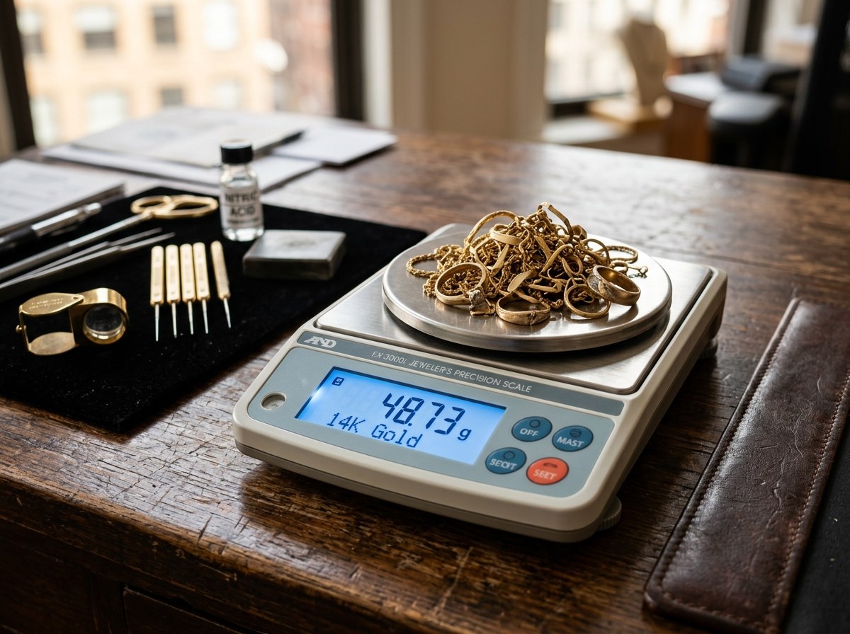 Fine gold calculation and market valuation