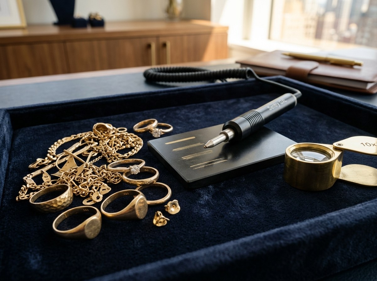 Testing karat fineness and electronic assay
