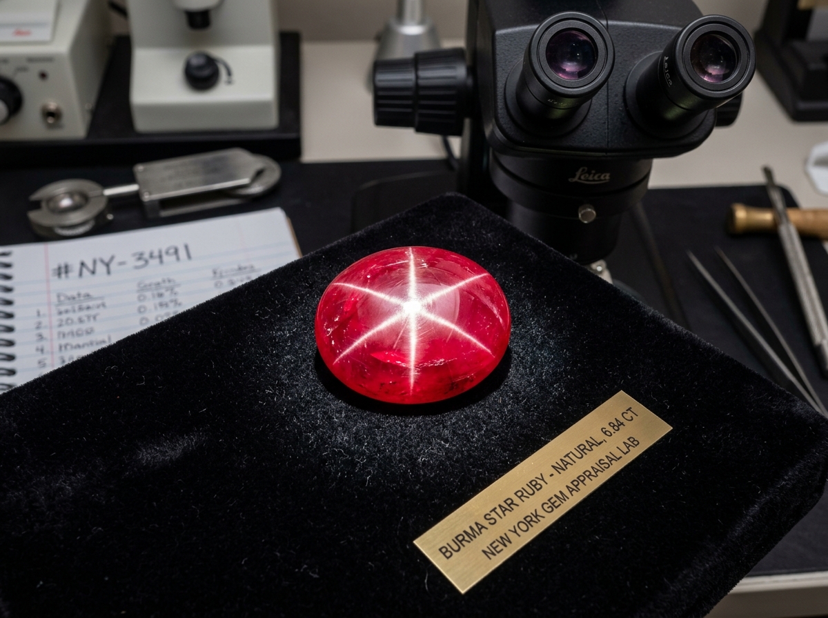 Natural Burma Star Ruby 6-Ray Asterism Phenomena Evaluation